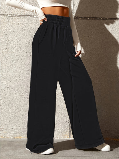 dunnmall High Waist Casual Loose Pants, Straight Wide Leg Sports Pants, Women's Athleisure