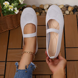 All-Season Breathable Women's Knitted Ballet Flats - Easy Slip-On, Comfort Round Toe, Secure Mary-Jane Strap