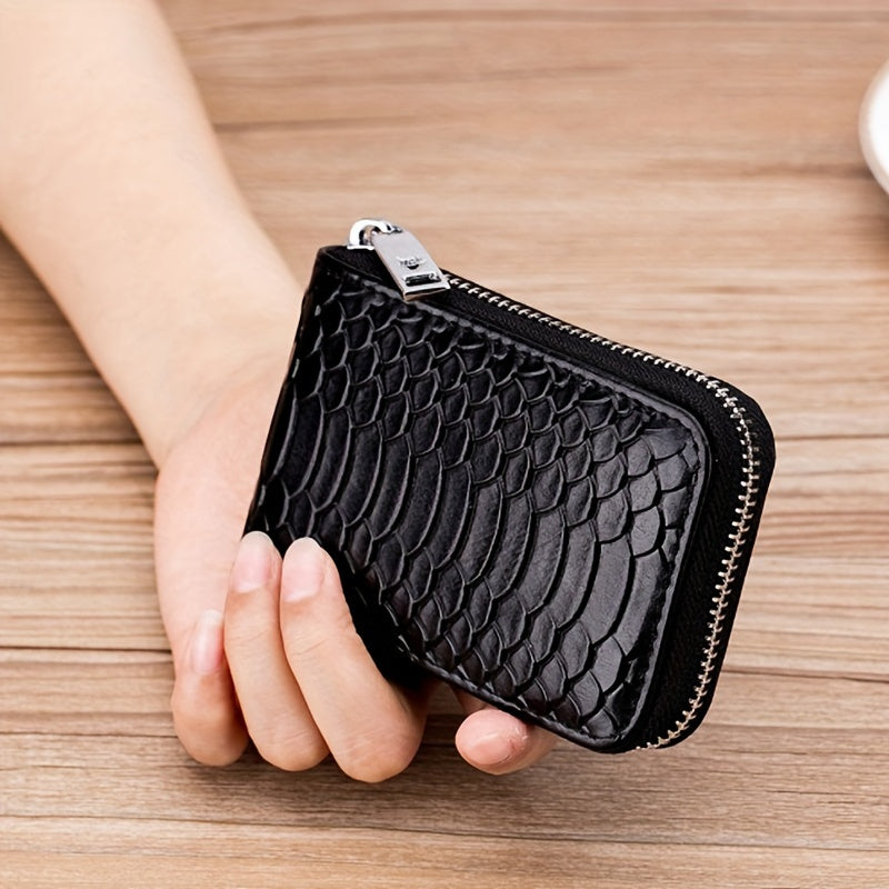 Premium Leather Zipper Wallet - Secure Card Holder with Compact Design - Ideal Festival Gift for Men & Women