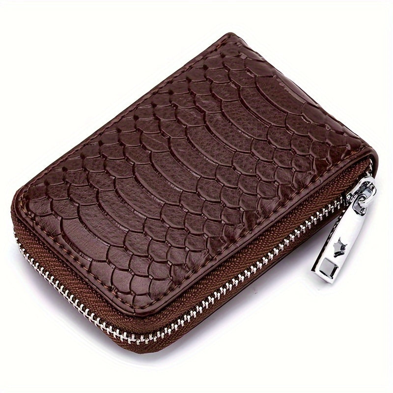 Premium Leather Zipper Wallet - Secure Card Holder with Compact Design - Ideal Festival Gift for Men & Women