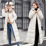 Down cotton clothes women's medium and long New winter clothes new Korean version fashion slim knee thickened cotton clothes winter coat