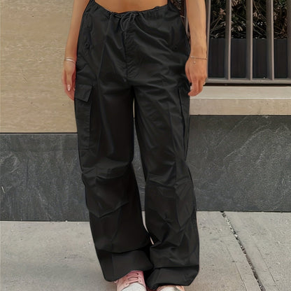 dunnmall Y2K Oversized Cargo Straight Casual Pants, Straight Loose Low Waist Casual Pants, Women's Clothing