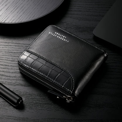 1pc Stylish Mens Zipper Wallet - Fashionable, Secure & Durable with Multi-Card Slots - Perfect Versatile Card Holder for Gifting on Christmas & Holidays