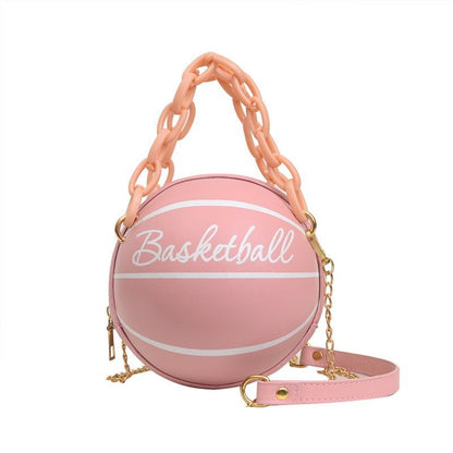 DUNNMALL Personalized Ball Bag  New Women's Bag Trendy Chain Basketball Bag All-Matching Ins Messenger Bag Small Bag