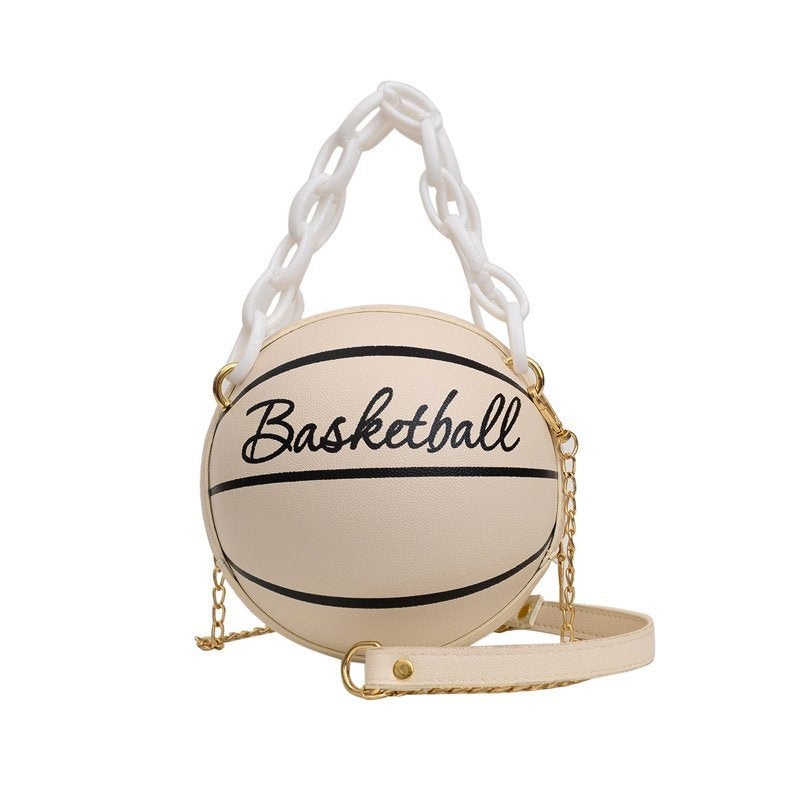 DUNNMALL Personalized Ball Bag  New Women's Bag Trendy Chain Basketball Bag All-Matching Ins Messenger Bag Small Bag