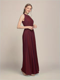 ALICEPUB Pleated Bridesmaid Dresses For Women Chiffon Long Formal Prom Party Plus Size