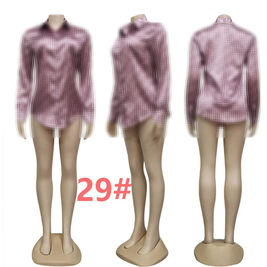 Women Blouse Shirts Designer Print Shirt Tops Long Sleeve Slim Fit Shirt Free Ship