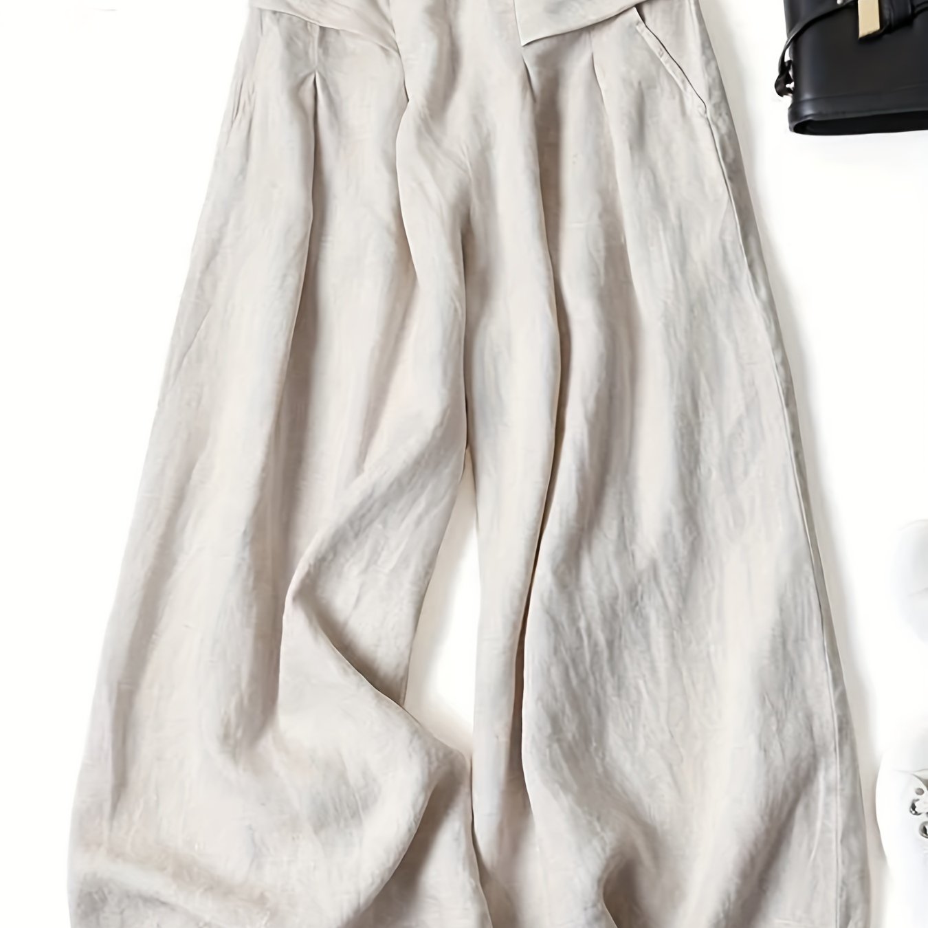 Solid Wide Leg Pants, Casual Palazzo Pants For Spring & Summer, Women's Clothing