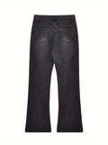 dunnmall Bell Bottom  Denim Jeans, Low-waisted Slim Fitted Stretchy Flare Jeans, Women's Denim Jeans & Clothing