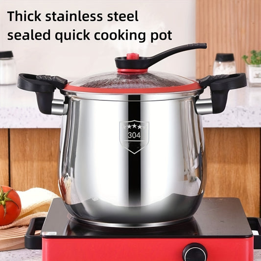 Stainless Steel Micro-Pressure Cooker - Non-Stick, Large Capacity Stew & Soup Pot for Healthy Cooking