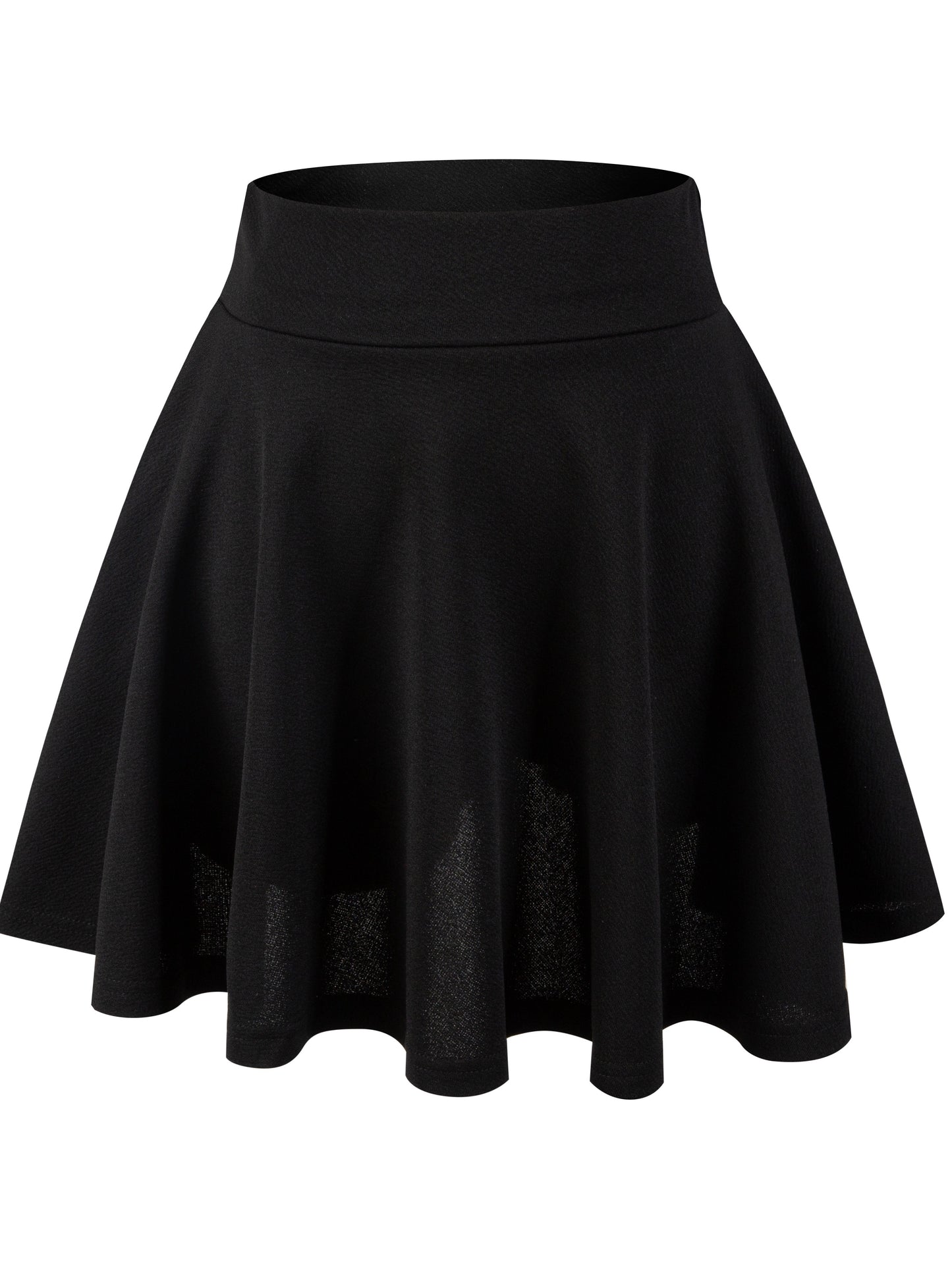 dunnmall  Kpop Solid High Waist Skater Skirts, Casual Pleated Comfy Mini Skirts For Spring & Summer, Women's Clothing