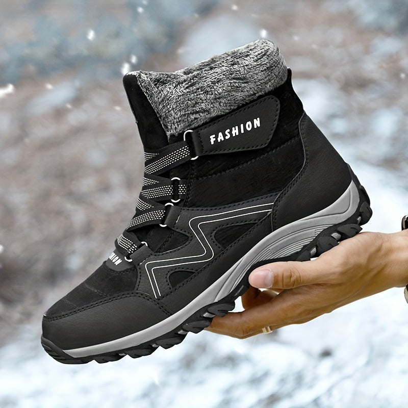 Winter Explorer Pro - Premium Thermal Insulation, Slip-Resistant, Windproof, Fuzzy Lined, Water-Repellent Hiking Boots for Men - Ideal for Snowy Trails and Outdoor Adventures