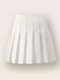 Chic Girls Black Pleated Mini Skirt with Integrated Safety Shorts - Summer School Uniform Essential for Parties