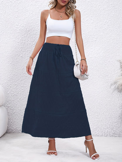 dunnmall  Casual Loose Simple Solid High Waist Fashion Skirts, Women's Clothing