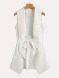 Solid Open Front Vest, Casual Simple Sleeveless Versatile Vest, Women's Clothing