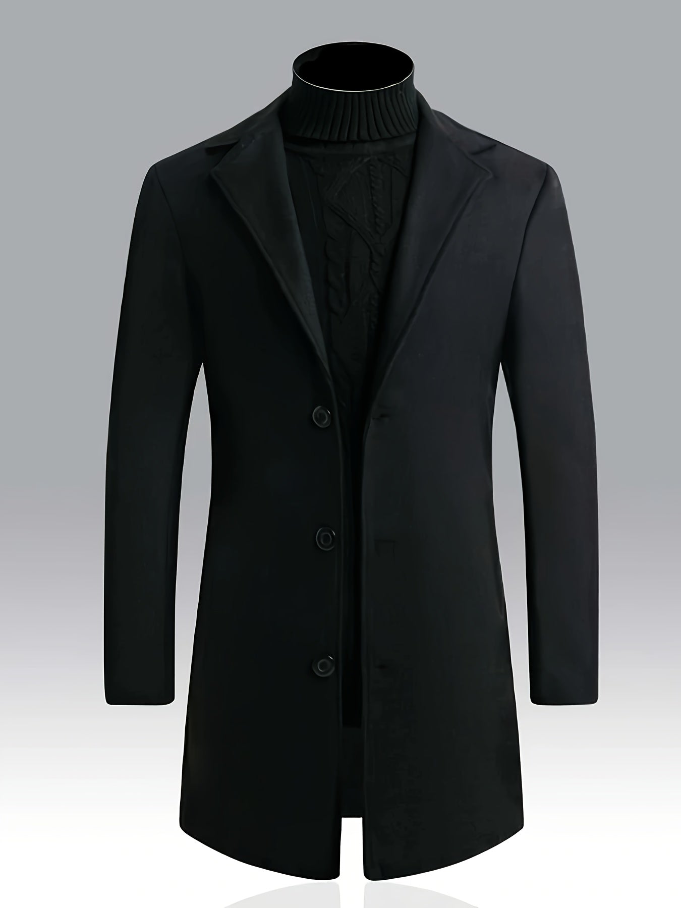 Men's Single Breasted Trench Coat, Casual Elegant Lapel Overcoat For Business