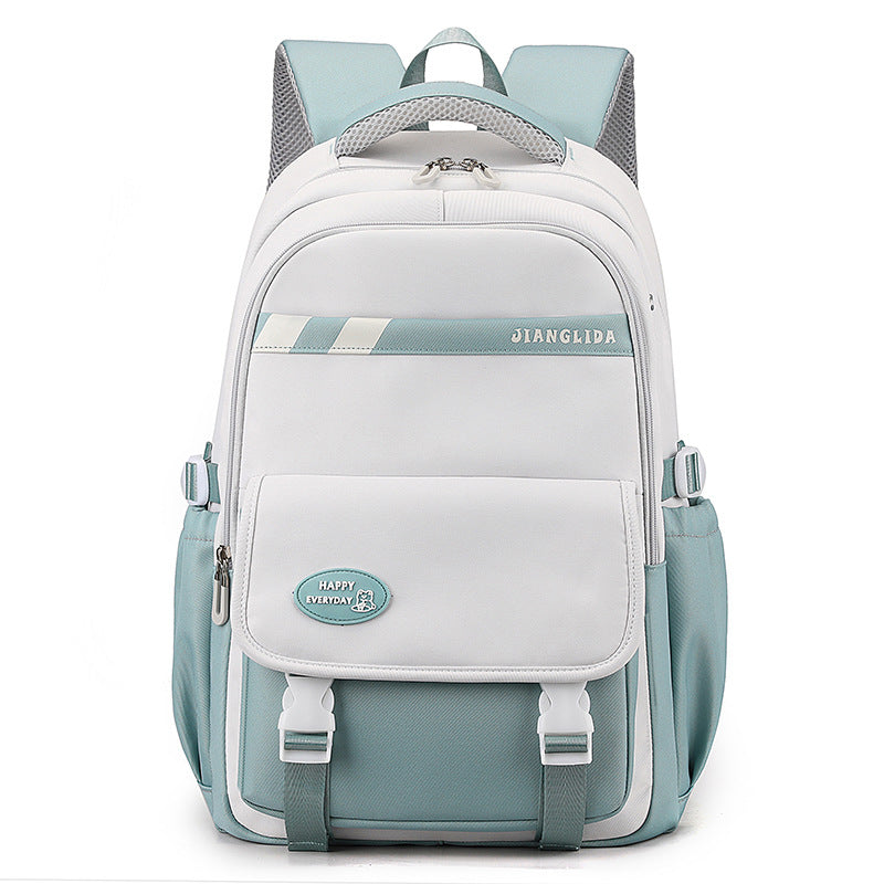 JLD New Junior's Schoolbag Girls Simple High Quality Ins Middle School Student Schoolbag Large Capacity Girl's Backpack