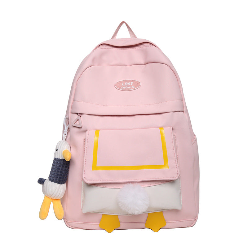 Spring New Junior High School the Campus of Middle School Cute Series Classic Duck Butt Fashion Design Student Backpack