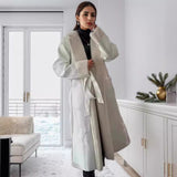 cross-border foreign trade 2023 Europe, America, autumn and winter women's casual leather thickened trench coat loose fashion coat women