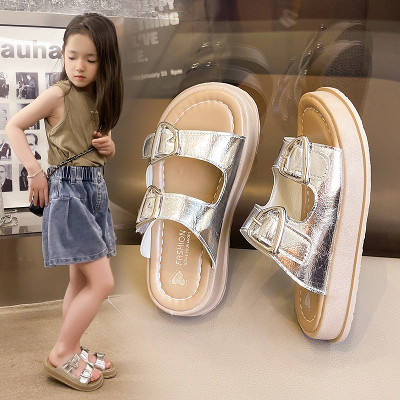 Dunnmall Children's Sandals  Summer New Girls Sandals Beach Shoes Korean Boys Roman Shoes Baby Birkenstock