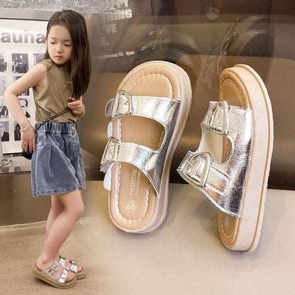 Dunnmall Children's Sandals  Summer New Girls Sandals Beach Shoes Korean Boys Roman Shoes Baby Birkenstock