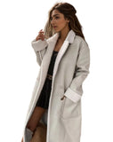 cross-border foreign trade 2023 Europe, America, autumn and winter women's casual leather thickened trench coat loose fashion coat women