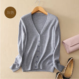 New autumn and winter new wool knitted cardigan women's sweater V-neck long-sleeved fashion jacket loose large size