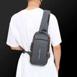 DUNNMALL New Derm Chest Bag Men's Anti-Theft Motorcycle Bag USB Charging Commuter Shoulder Messenger Bag Men's Outdoor Travel Bag