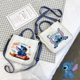 DUNNMALL Anime Peripheral Stitch Canvas Bag Student Shoulder Bag Messenger Bag Detachable Shoulder Strap Handbag Tote Bag