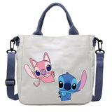 DUNNMALL Anime Peripheral Stitch Canvas Bag Student Shoulder Bag Messenger Bag Detachable Shoulder Strap Handbag Tote Bag