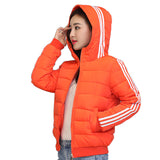 New short Chinese and American down cotton-padded clothes winter 2024 slim-fit hooded fashion cotton-padded clothes female students cotton-padded jacket tide