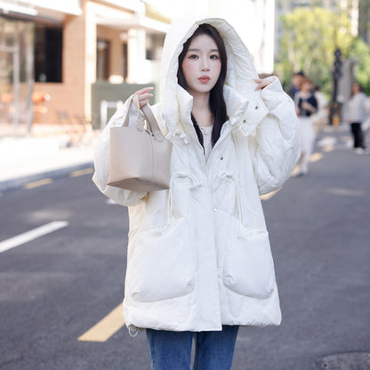 New Chinese plus size down jacket women's medium and long 2023 retro horn buckle fat mm100kg maternity coat