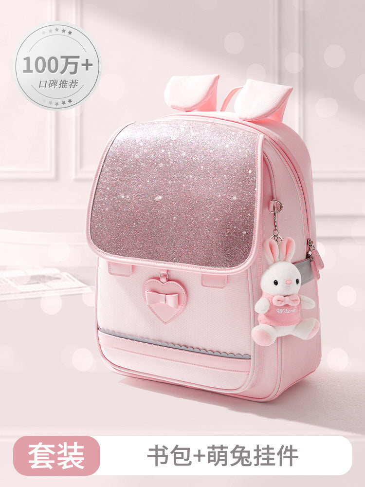 New Primary School Student Women's Schoolbag First, Second, Third and Fourth Grade Shoulder Spine Protection Children Backpack Wholesale Delivery