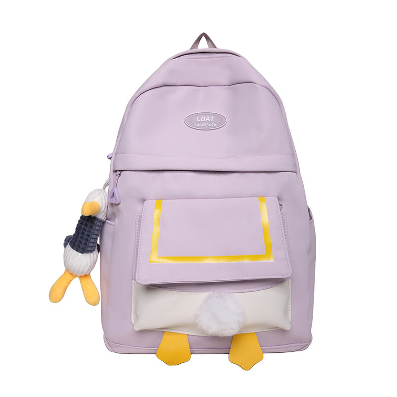 Spring New Junior High School the Campus of Middle School Cute Series Classic Duck Butt Fashion Design Student Backpack