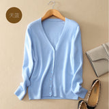 New autumn and winter new wool knitted cardigan women's sweater V-neck long-sleeved fashion jacket loose large size