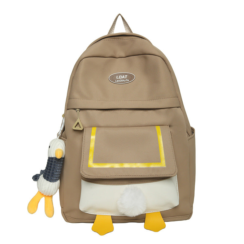 Spring New Junior High School the Campus of Middle School Cute Series Classic Duck Butt Fashion Design Student Backpack