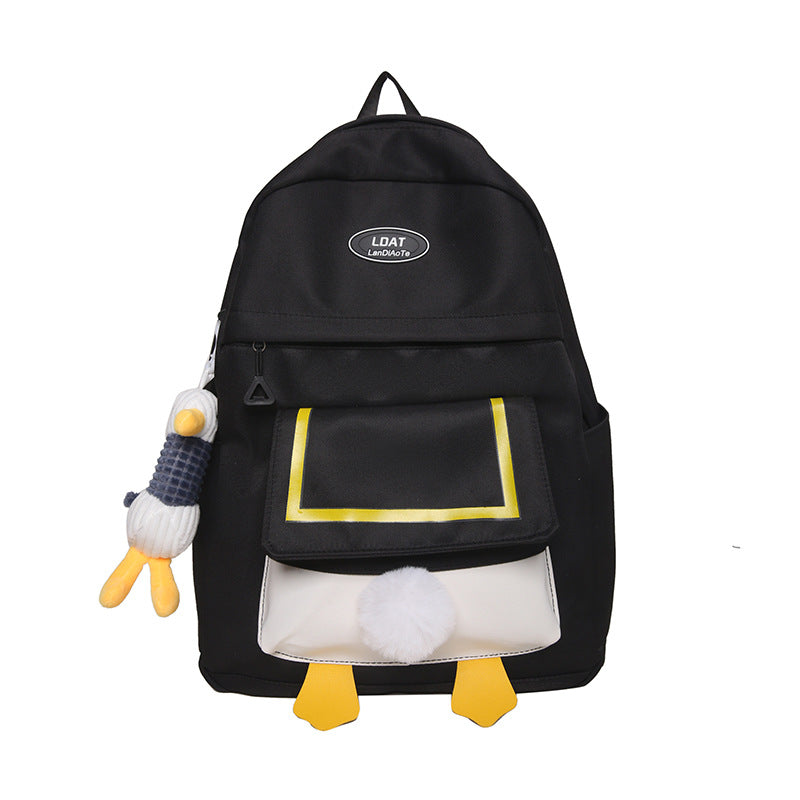 Spring New Junior High School the Campus of Middle School Cute Series Classic Duck Butt Fashion Design Student Backpack