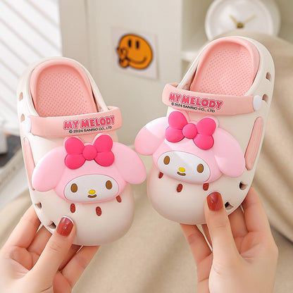 Dunnmall Sanrio Genuine Children's Slippers Summer Girls Sandals Non-Slip Hole Shoes Baby Girl Beach Shoes Boy