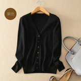 New autumn and winter new wool knitted cardigan women's sweater V-neck long-sleeved fashion jacket loose large size