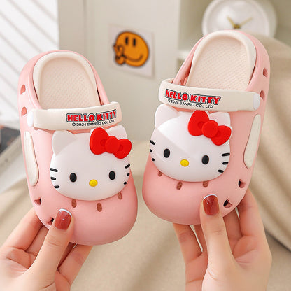 Dunnmall Sanrio Genuine Children's Slippers Summer Girls Sandals Non-Slip Hole Shoes Baby Girl Beach Shoes Boy