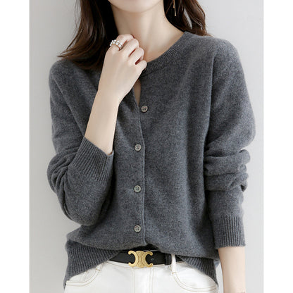 Sweater jacket women's bottoming shirt loose cardigan top 2024 new spring, autumn and winter popular knitted sweater