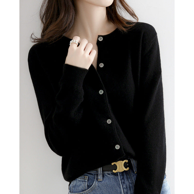 Sweater jacket women's bottoming shirt loose cardigan top 2024 new spring, autumn and winter popular knitted sweater