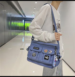 DUNNMALL Japanese Multi-Functional Men's Shoulder Bag Large Capacity Women's Messenger Bag  Spring New Simple Briefcase Trendy Bag