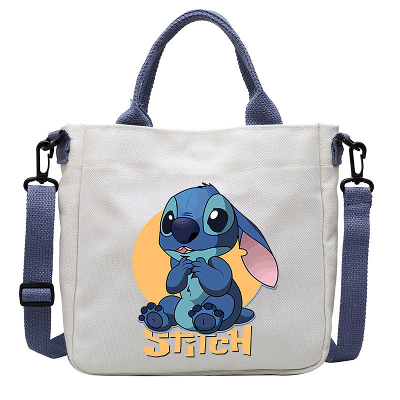 DUNNMALL Anime Peripheral Stitch Canvas Bag Student Shoulder Bag Messenger Bag Detachable Shoulder Strap Handbag Tote Bag