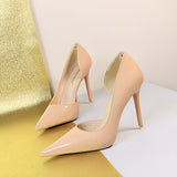 dunnmall  Women's Fashion Stiletto High Heels, Simple Elegant Pumps, Pointed Toe Hollow Sexy Slimming Shoes