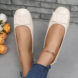 Chic Buckle-Embellished Slip-On Flats - Comfortable Soft Sole, Versatile Styling for Everyday Wear