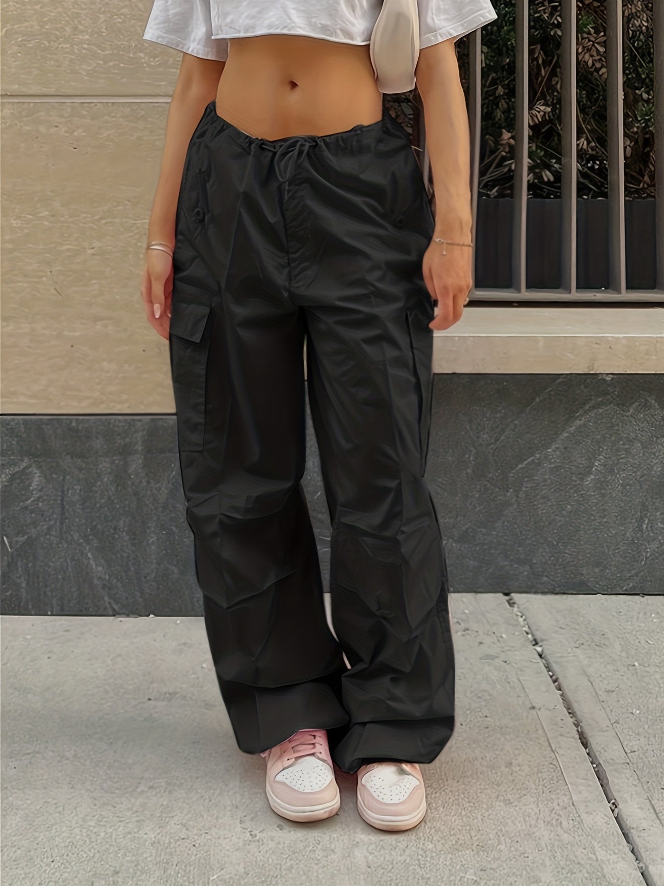 dunnmall Y2K Oversized Cargo Straight Casual Pants, Straight Loose Low Waist Casual Pants, Women's Clothing