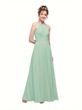 ALICEPUB Plus Size Keyhole Chiffon Bridesmaid Dresses Long Formal Party Dress For Women Wedding