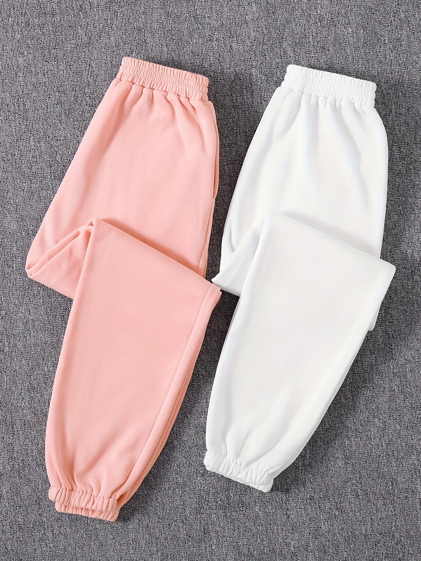 2 Packs Mixed Color Elastic Waist Joggers, Casual Loose Pants For Spring & Fall, Women's Clothing