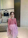 Kids Girl Dresses Girl's Dancewear Autumn Winter Girl Cosplay Costumes Handwork Luxurious Sequins Princess